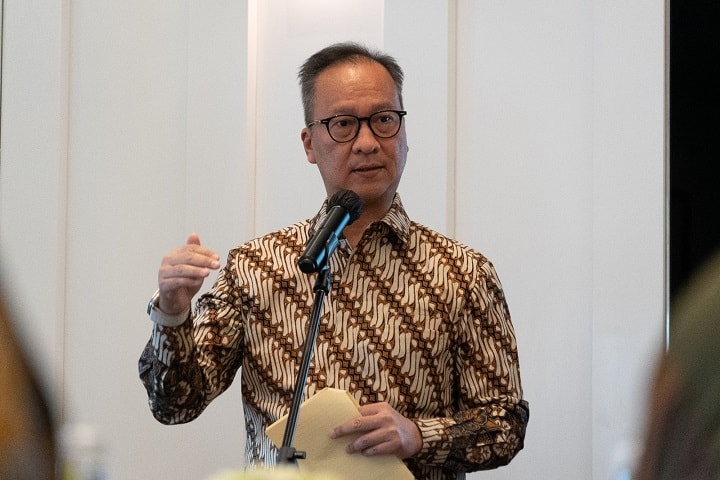Menteri Perindustrian, Agus Gumiwang Kartasasmita pada Penandatanganan Perjanjian Proyek Baterai HPAL di Jakarta, Rabu (13/9/2023). Foto: Dok. Humas Kemenperin