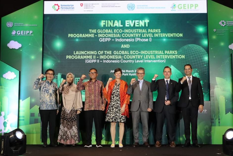 Peluncuran Global Eco-Industrial Parks Programme (GEIPP) di Jakarta, pada Kamis, (14/3/2024). Foto: istimewa