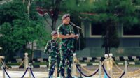 Komando Armada III menggelar apel khusus dalam rangka exit briefing Panglima Koarmada III, Laksda TNI Hersan, S.H., M.Si., di Lapangan Apel Mako Koarmada III pada Sabtu, (23/8/2025). Foto: Dispen Koarmada III