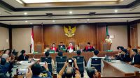 Sidang putusan perkara tuduhan penghasutan terhadap Delpedro, Muzaffar, Syahdan, dan Khariq di Pengadilan Negeri Jakarta Pusat pada 6 Maret 2026. Foto: istimewa