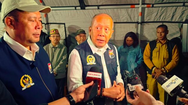 Wakil Ketua DPR RI, Saan Mustopa dalam rapat koordinasi penanganan bencana bersama Satuan Tugas Penanggulangan Pascabencana (Galapana) DPR RI di Manggarai Barat, Minggu (16/8/2026). Foto: Ist/Karisma