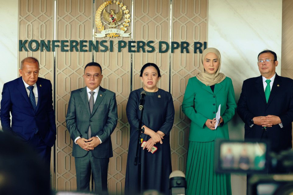 Ketua DPR RI Puan Maharani, dalam Konferensi Pers pasca Sidang Paripurna di Nusantara II, Senayan, Jakarta, Selasa (8/9/2026). Foto: Sari/Karisma
