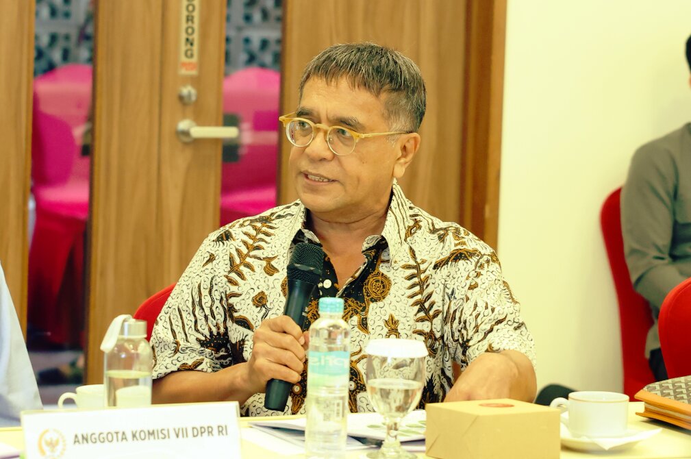 Anggota Komisi VII DPR RI, Samuel JD Wattimena saat pertemuan dengan Pengelola Kawasan Industri GIIC, Deltamas, Kabupaten Bekasi, Jawa Barat, Jumat (2/10/2026). Foto: Naefuroji/mrs